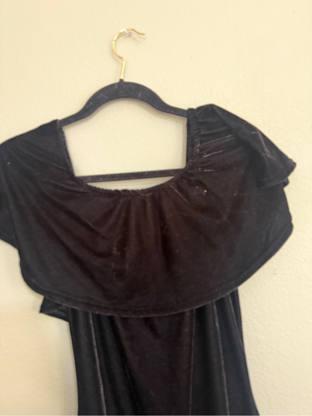 Black Velvet Dress with Red Rose Embroidery - Picture 4 of 4